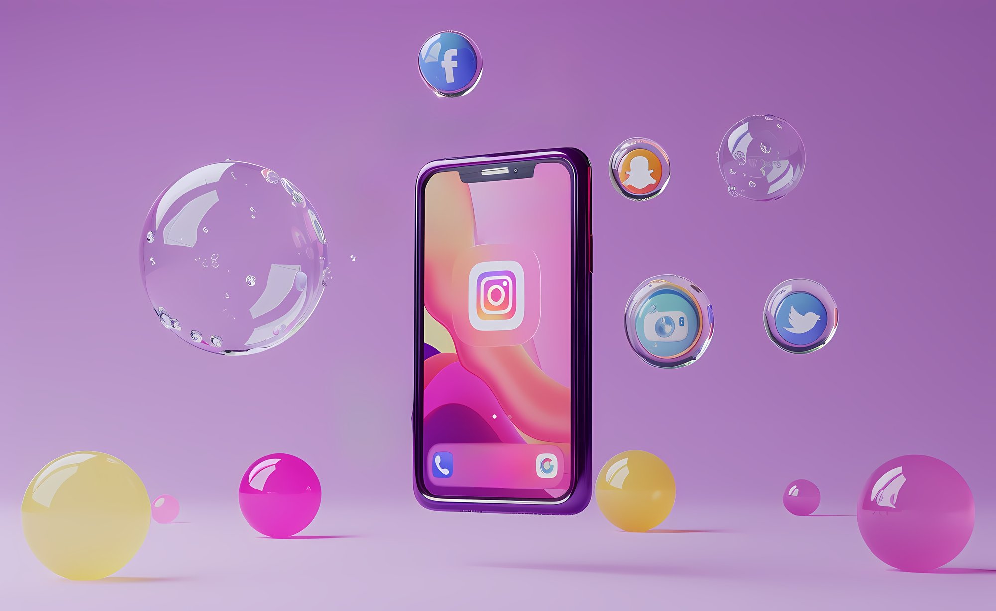 realistic-phone-studio-social-media-concept